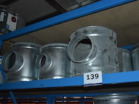 Lot diverse ventilatie onderdelen, wo. bochten, t-stukken en kanalen - afbeelding 3 van  4