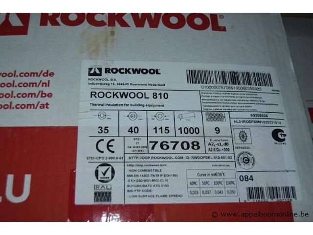 Lot dozen buisisolatie, wo. rockwool, 810, 35/40mm diameter, 1000mm lengte - afbeelding 4 van  10