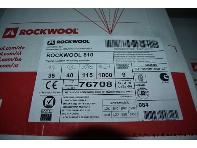 Lot dozen buisisolatie, wo. rockwool, 810, 35/40mm diameter, 1000mm lengte - afbeelding 6 van  10