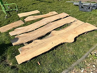 Lot eiken planken onbewerkt hardhout - afbeelding 1 van  7