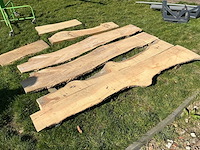 Lot eiken planken onbewerkt hardhout - afbeelding 2 van  7