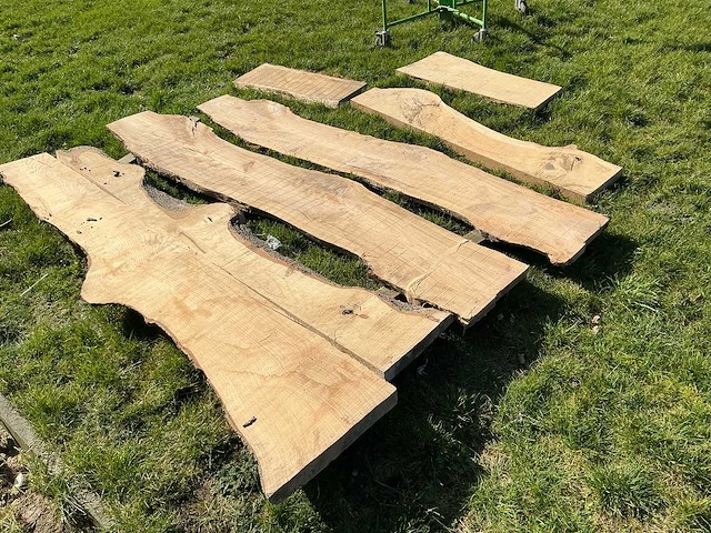 Lot eiken planken onbewerkt hardhout - afbeelding 3 van  7