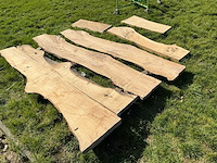 Lot eiken planken onbewerkt hardhout - afbeelding 3 van  7