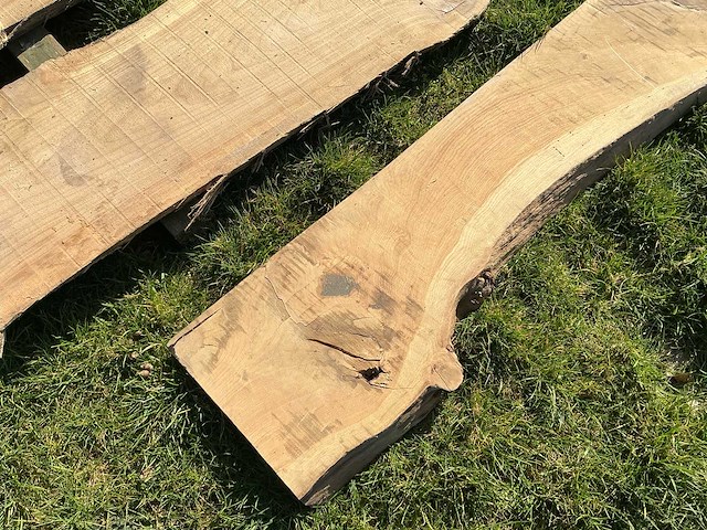 Lot eiken planken onbewerkt hardhout - afbeelding 4 van  7