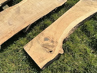 Lot eiken planken onbewerkt hardhout - afbeelding 4 van  7