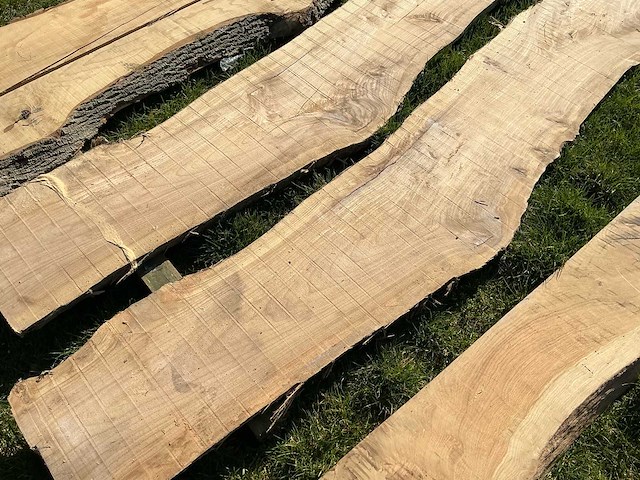 Lot eiken planken onbewerkt hardhout - afbeelding 5 van  7