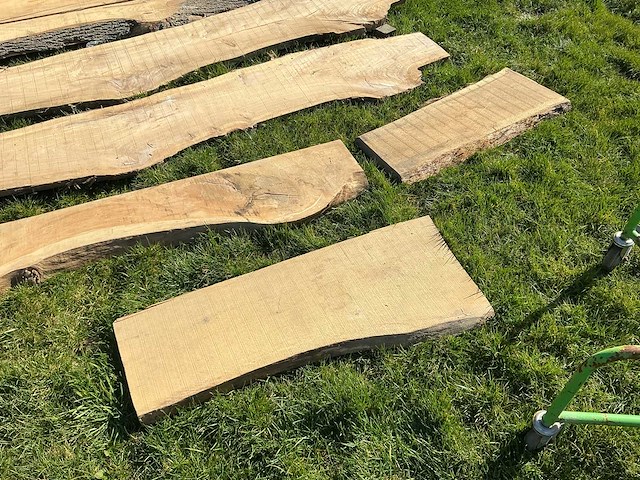 Lot eiken planken onbewerkt hardhout - afbeelding 7 van  7