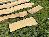 Lot eiken planken onbewerkt hardhout - afbeelding 7 van  7