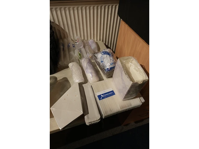 Lot frietbakjes, sauspotjes, vorkjes en shotglaasjes - afbeelding 1 van  11