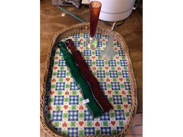 Lot glas met mandje - afbeelding 1 van  3