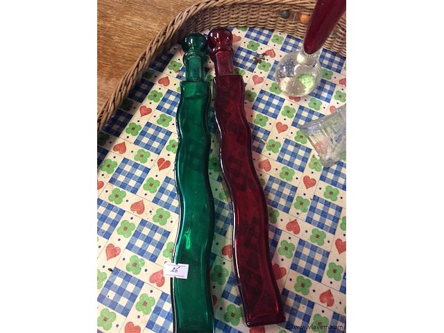 Lot glas met mandje - afbeelding 2 van  3