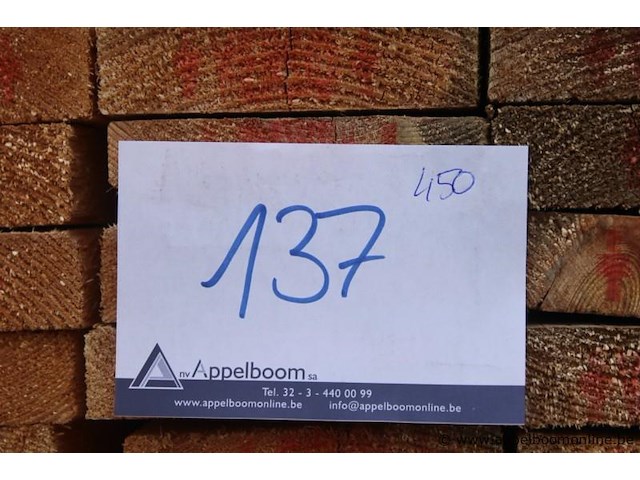 Lot houten planken lengte 450 cm - afbeelding 2 van  2