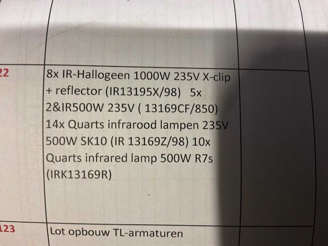 Lot infrarood en kwarts lampen (37x) - afbeelding 4 van  4