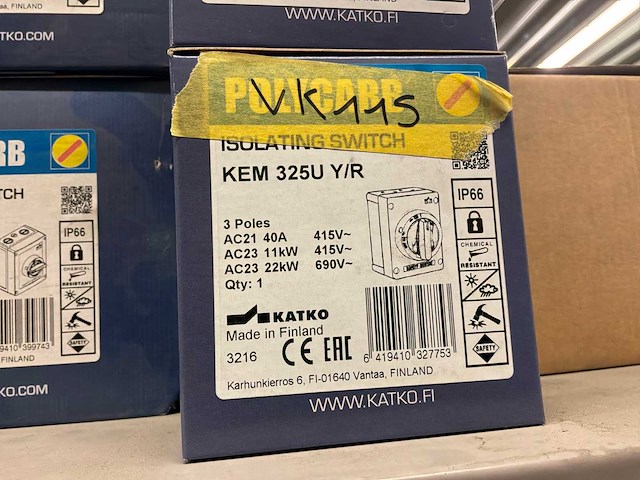 Lot lastschakelaar 3x25a ip66 (4x) - afbeelding 2 van  2