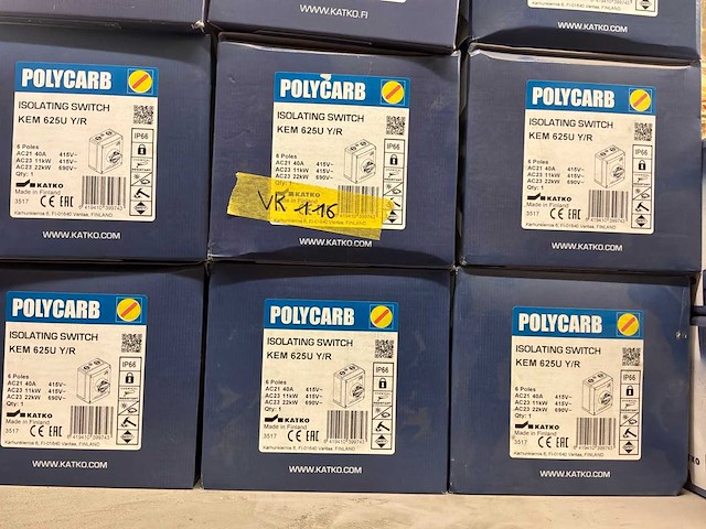Lot lastschakelaar 3x25a ip66 6p (10x) - afbeelding 2 van  3