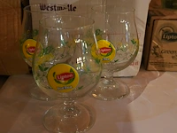 Lot merkglazen (leffe, orval, grimbergen, jupiler, la chouffe, palm, kriek max ...) - afbeelding 7 van  21