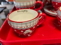 Lot met verschillende kerstdecoraties w.o.: kerstkransen, kop- en schotelset studio koekepeer, kerstkussens,... (volledige legger) - afbeelding 6 van  20