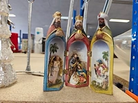 Lot met verschillende kerstdecoraties w.o.: rendierfiguren en kerstmanpoppen (volledige legger ca. 20 stuks) - afbeelding 8 van  8