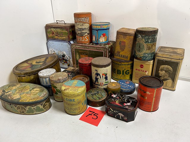 Lot oude blikken dozen 25 items - afbeelding 1 van  4