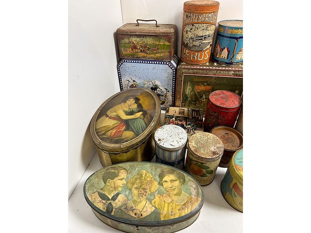 Lot oude blikken dozen 25 items - afbeelding 2 van  4