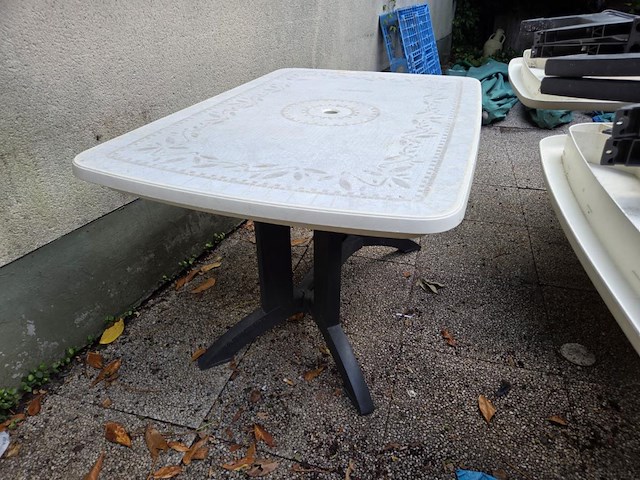 Lot plastieken terrastafels en stoelen - afbeelding 1 van  10