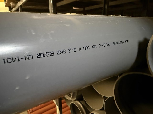 Lot pvc afvoerbuizen - grijs - dia 160 - afbeelding 4 van  5