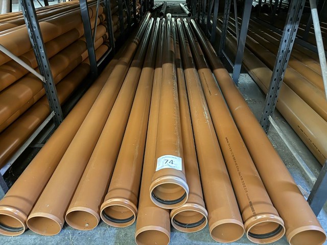 Lot pvc afvoerbuizen - oranje - dia 125 - afbeelding 2 van  4