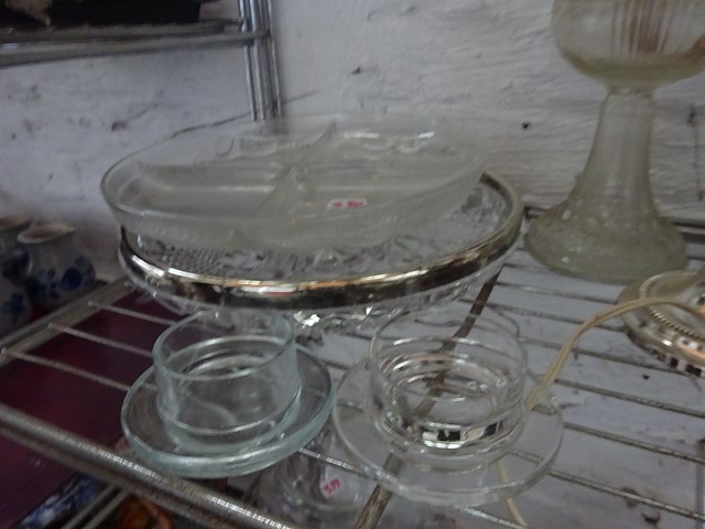 Lot schalen, 3 vazen glazen en 5 diversen glas - afbeelding 1 van  2
