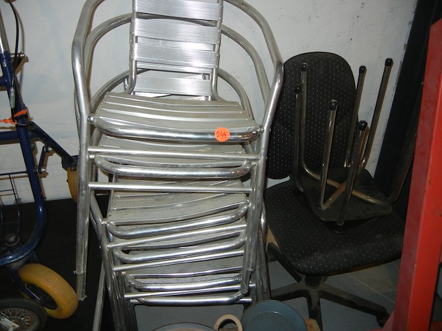 Lot stoelen in aluminium - afbeelding 1 van  1