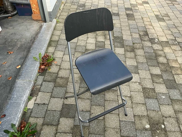 Lot van 10 hoge barkrukken met rugleuning en metalen frame - afbeelding 2 van  2