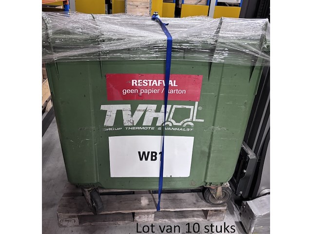 Lot van 10 rolcontainers 1100l - afbeelding 1 van  4
