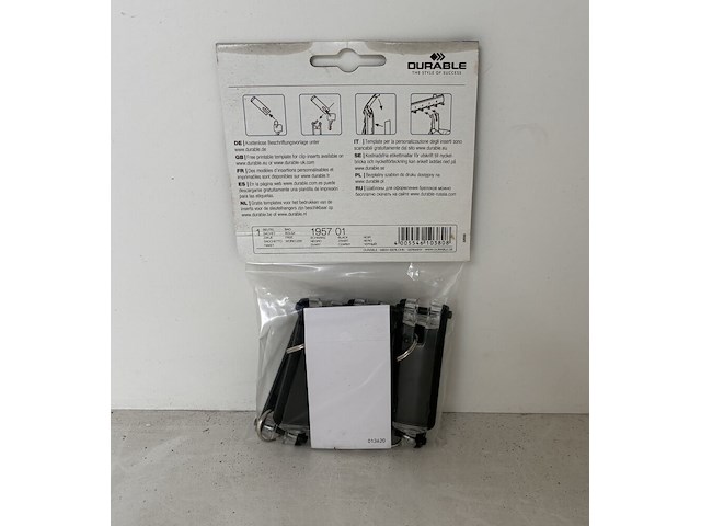 Lot van 10 x 6 duurzame sleutelring met sleutelclip, zwart - afbeelding 2 van  2