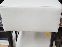 Lot van 12x poef leder wit - afbeelding 1 van  2