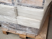 Lot van 12x poef leder wit - afbeelding 2 van  2