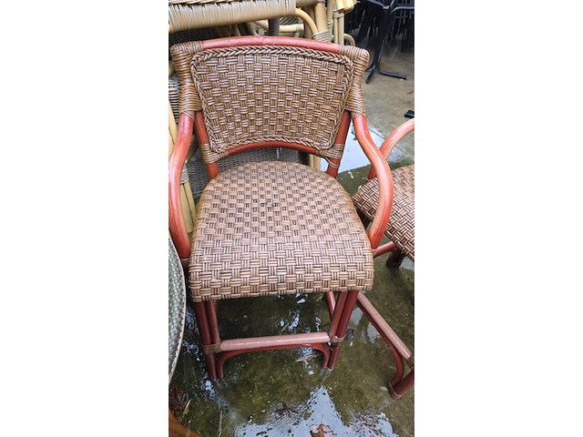 Lot van 17 stevige rieten barkrukken - afbeelding 3 van  3