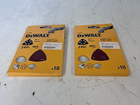 Lot van 2 x dewalt dt3095 schuurpapier 93x93mm - 6 gaten (10 stuks)