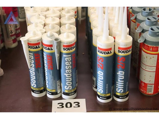 Lot van 24x soudaseal 250xf - soudal - extra fast hybrid lot van 18x silirub 2/s - soudal - sanitary neutral - afbeelding 1 van  2