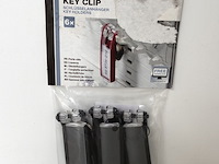 Lot van 25 x 6 duurzame sleutelring met sleutelclip, zwart