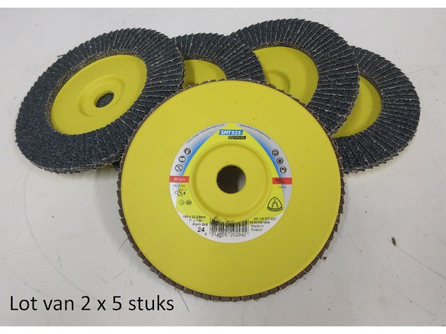 Lot van 2x 5 lamellenschijven klingspor 321667 smt925 180x22,23mm korrel 24 vlak - afbeelding 1 van  1