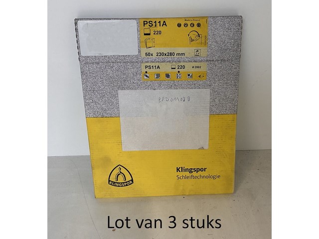 Lot van 3x 50 schuurpapier klingspor 2002 ps11a 280x230mm korrel 220 - afbeelding 3 van  4