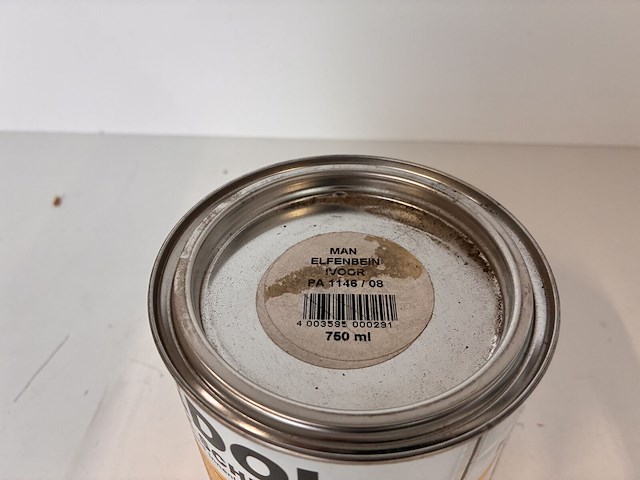 Lot van 43 x erbedol slagvaste kunstharslak – man elfenbein (ivoor) pa 1146/08 – 750 ml - afbeelding 3 van  3