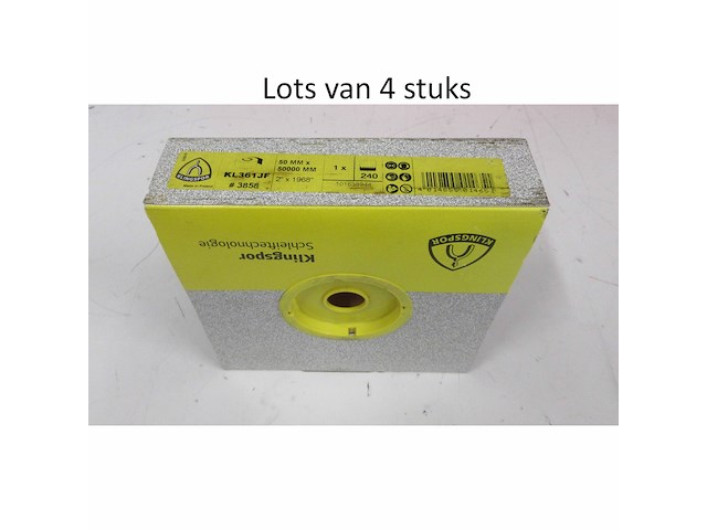 Lot van 4x 50m schuurpapierrollen klingspor 3856 kl361 jf 50x50000 korrel 180 - afbeelding 2 van  2