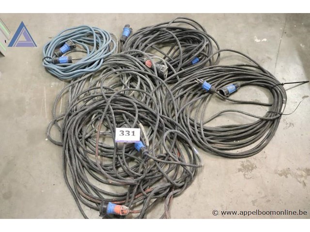Lot van 5 verlengkabels - verschillende lengtes - afbeelding 1 van  2