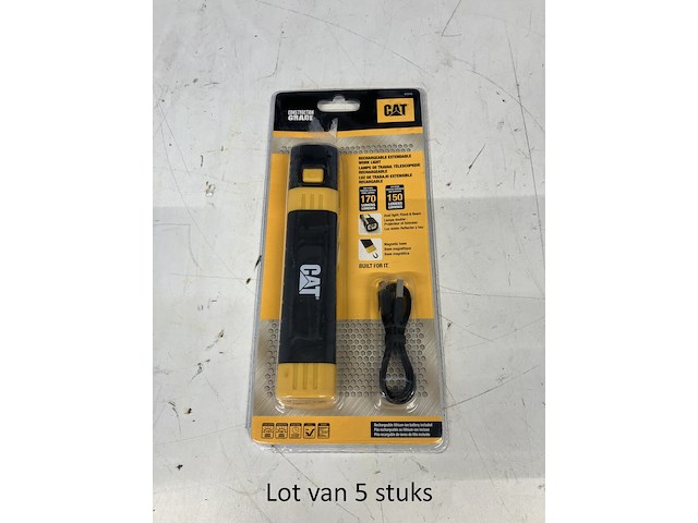 Lot van 5 x caterpillar - accu zaklamp led - 170lm ct3115 - afbeelding 1 van  2