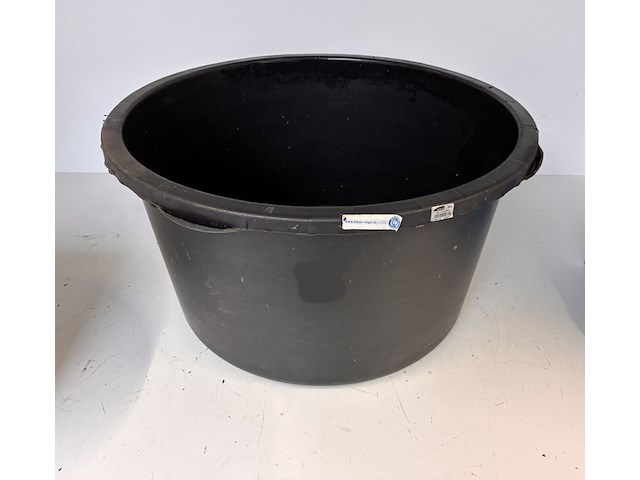 Lot van 5 x solid - mortelkuip rond - pe 90 l - zwart - hp 90050 - afbeelding 1 van  2
