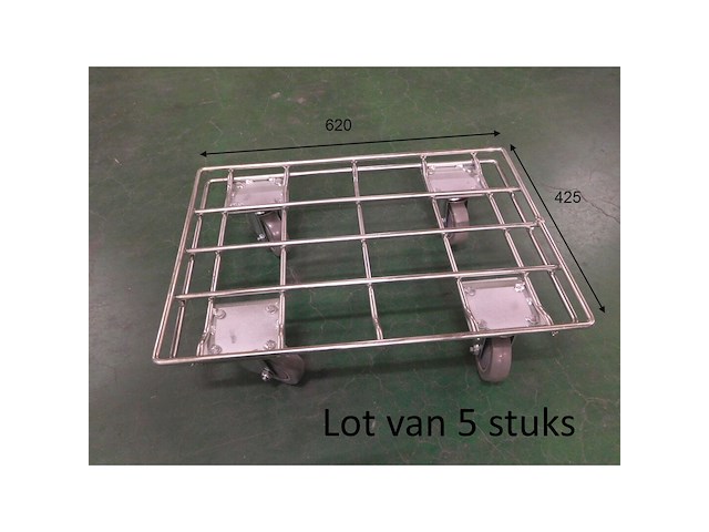 Lot van 5 x transportroller 400kg - afbeelding 1 van  1