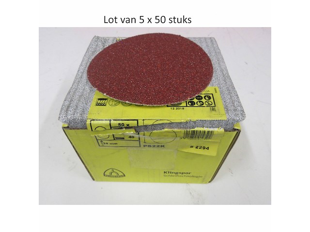 Lot van 5x 50 schuurschijf klingspor 2294 ps22k dia 125mm korrel 40 - afbeelding 1 van  1