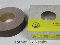 Lot van 5x 50m schuurpapierrollen klingspor 3861 kl361 jf 50x50000 korrel 360 - afbeelding 1 van  1