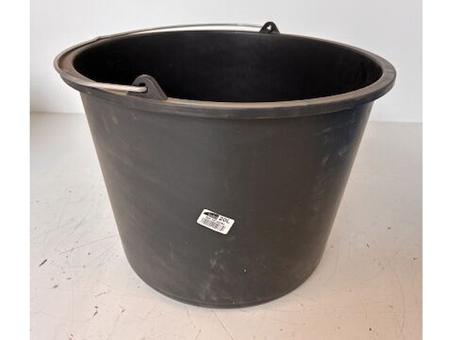 Lot van 6 x solid - bouwemmer - pe 20 l - zwart - hp 20064 - afbeelding 1 van  2