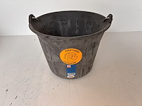 Lot van 6 x vinmer bouwemmer flexogom – rubber zwart 11 l vm 360003 - afbeelding 1 van  3